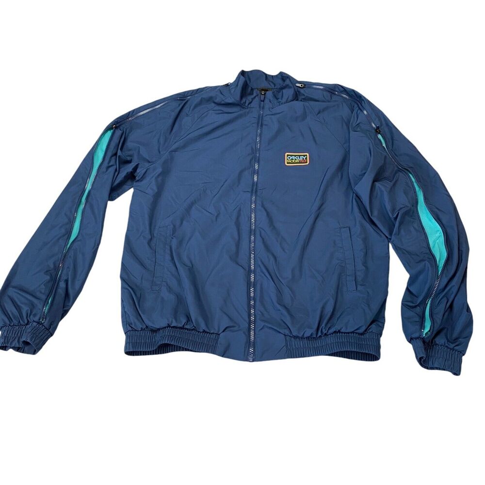 Oakley Ventilation Track Jacket Mens‎ M Blue Regular Fit Lined Full Zip